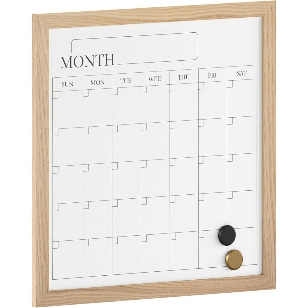 image:imageMartha Stewart Everette Magnetic Monthly Calendar Dry Erase Board with Included Dry Erase Marker and 2 Magnets 18 x 18 Light Natural Woodgrain FrameLight Natural Woodgrain