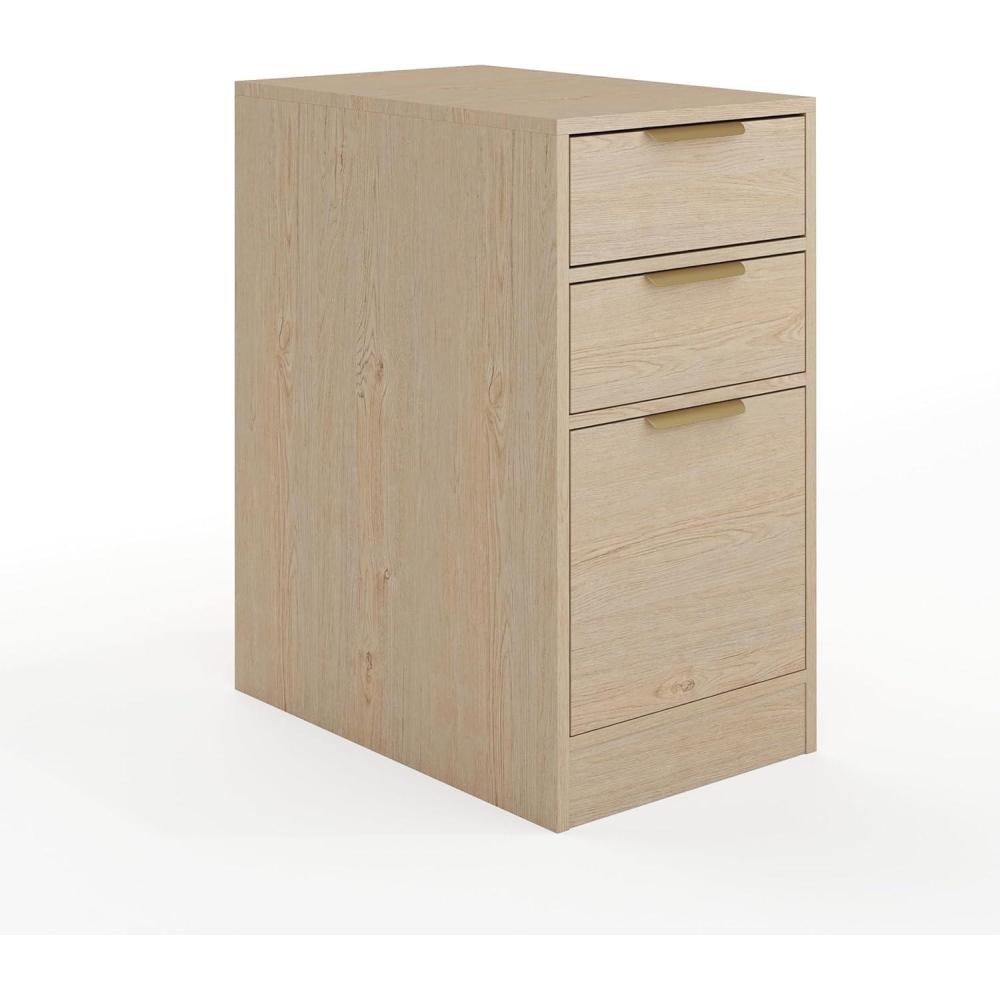 image:imageMartha Stewart Kayden Home Office Modular File Cabinet with 3 Drawers in Black with Oil Rubbed Bronze HardwareLight Natural