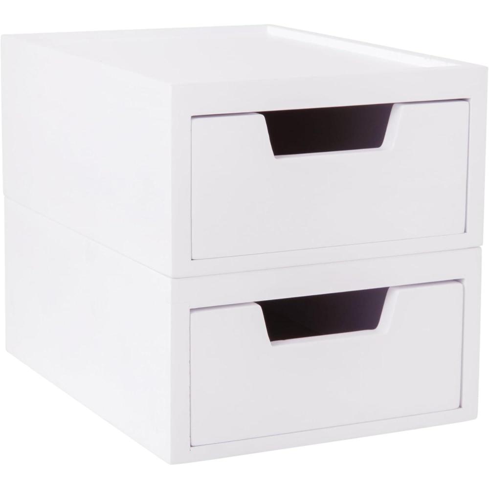 image:imageMartha Stewart Weston Stackable Wooden Storage Boxes with Pullout Drawers Paulownia Wood Storage Organizers 3 Pack Light NaturalWhite