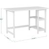 Martha Stewart Beckett Modern Trestle Desk with Open Side Shelving in White Wood Grain Finish(White Wood Grain)
