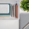 Martha Stewart Brody Desk Organizer with 2 Drawers, Stackable Plastic Desk Storage Box, Organizer for Office, Bathroom, Countertop or Dorm, 6″ x 7.5″, 2 Pack, Clear(12.75″ x 7.75″)