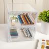 Martha Stewart Brody Desk Organizer with 2 Drawers, Stackable Plastic Desk Storage Box, Organizer for Office, Bathroom, Countertop or Dorm, 6″ x 7.5″, 2 Pack, Clear(6″ x 7.5″)