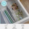 Martha Stewart Brody Desktop Storage Organizer, Stack and Slide Plastic Organizer Tray, Organizer for Office, Kitchen, or Vanity, 3″ x 7.5″, Clear(3″ x 3.75″ (2)  3″ x 7.5″ (1))