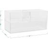 Martha Stewart Brody Desktop Storage Organizer, Stack and Slide Plastic Organizer Tray, Organizer for Office, Kitchen, or Vanity, 3″ x 7.5″, Clear(3″ x 3.75″ (2)  3″ x 7.5″ (1))
