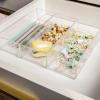 Martha Stewart Brody Desktop Storage Organizer, Stack and Slide Plastic Organizer Tray, Organizer for Office, Kitchen, or Vanity, 3″ x 7.5″, Clear(3″ x 7.5″)