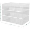 Martha Stewart Brody Desktop Storage Organizer, Stack and Slide Plastic Organizer Tray, Organizer for Office, Kitchen, or Vanity, 3″ x 7.5″, Clear(3″ x 7.5″)