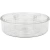 Martha Stewart Brody Divided Lazy Susan Organizer with 5 Removable Bins, Plastic 360° Rotating Desk Storage Organizer, 12 Inch, Clear