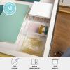 Martha Stewart Brody Plastic Storage Organizer Bins with Engineered Wood Lid for Home Office, Kitchen, or Bathroom, 3 Pack Small, 3.75″ x 3″, Clear/White