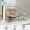 Martha Stewart Brody Plastic Storage Organizer Bins with Lids for Home Office, Kitchen, or Bathroom, 4 Pack, 2-Small/1-Medium, 1 Large, Clear/White(Set of 1)