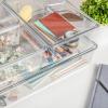Martha Stewart Brody Plastic Storage Organizer Bins with Lids for Home Office, Kitchen, or Bathroom, 4 Pack, 2-Small/1-Medium, 1 Large, Clear/White(Set of 1 (Pack of 2))