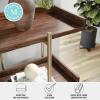 Martha Stewart Emmett 3 Shelf Bookcase with Vertical Metal Frame, Home Office Storage Display Unit, 35″ H, Walnut Wood Grain/Polished Brass(Walnut Wood Grain/Polished Brass Frame)
