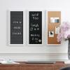 Martha Stewart Everette Cork Board, Chalk Board, Letter Board Set with Included Push Pins, Magnets, Liquid Chalk, Letters, 18″ x 24″, Black Woodgrain Frame(Light Natural Woodgrain)