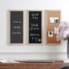 Martha Stewart Everette Cork Board, Chalk Board, Letter Board Set with Included Push Pins, Magnets, Liquid Chalk, Letters, 18″ x 24″, Black Woodgrain Frame(Light Natural Woodgrain)