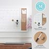 Martha Stewart Everette Magnetic Dry Erase Monthly Calendar and Cork Board Combo with Included Marker, Magnets, Push Pins, 24″x18″, Light Natural Woodgrain Frame(White Woodgrain)