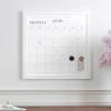 Martha Stewart Everette Magnetic Monthly Calendar Dry Erase Board with Included Dry Erase Marker and 2 Magnets, 18″ x 18″, Light Natural Woodgrain Frame(Black Woodgrain)