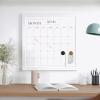 Martha Stewart Everette Magnetic Monthly Calendar Dry Erase Board with Included Dry Erase Marker and 2 Magnets, 18″ x 18″, Light Natural Woodgrain Frame(Black Woodgrain)