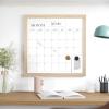 Martha Stewart Everette Magnetic Monthly Calendar Dry Erase Board with Included Dry Erase Marker and 2 Magnets, 18″ x 18″, Light Natural Woodgrain Frame(White Woodgrain)