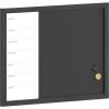 Martha Stewart Everette Magnetic Weekly Calendar Dry Erase Board and Chalk Board with Liquid Chalk Marker and Magnets, 24″x18″, Black Woodgrain Frame(Black Woodgrain)