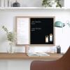Martha Stewart Everette Magnetic Weekly Calendar Dry Erase Board and Chalk Board with Liquid Chalk Marker and Magnets, 24″x18″, Black Woodgrain Frame(Black Woodgrain)