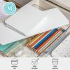 Martha Stewart Grady Clear Plastic Stackable Storage Boxes with White Engineered Wood Lids, Set of 3(Clear/White Engineered Top)