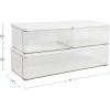 Martha Stewart Grady Clear Plastic Stackable Storage Boxes with White Engineered Wood Lids, Set of 3(Clear/White Engineered Top)