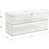 Martha Stewart Grady Clear Plastic Stackable Storage Boxes with White Engineered Wood Lids, Set of 3(Clear/White Plastic Top)