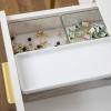 Martha Stewart Grady Clear Plastic Stackable Storage Boxes with White Engineered Wood Lids, Set of 3(Clear/White Plastic Top)