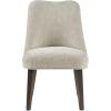 Martha Stewart Holls A Pair Dining Chairs Swoop Arm, Curved Upholstered Back, Round Piping, Foam Seat Cushion, Modern Kitchen Furniture, Dark Finished Solid Wood Legs, 35″ H, Beige 2 Piece(Holls)