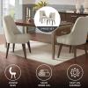 Martha Stewart Holls A Pair Dining Chairs Swoop Arm, Curved Upholstered Back, Round Piping, Foam Seat Cushion, Modern Kitchen Furniture, Dark Finished Solid Wood Legs, 35″ H, Beige 2 Piece(Holls)