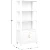 Martha Stewart Hutton Four Tier Shaker Bookcase with Storage Cabinet in White with Polished Brass Hardware(White Frame/Polished Brass Hardware)