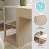 Martha Stewart Kayden Home Office Modular 2-Tier Bookshelf with Open Storage and 2 Shelves in Black(Light Natural)