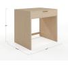 Martha Stewart Kayden Home Office Modular Desk with Drawer, 2 Tier Shelf, and File Cabinet in Light Natural with Brushed Gold Hardware