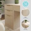 Martha Stewart Kayden Home Office Modular File Cabinet with 3 Drawers in Black with Oil Rubbed Bronze Hardware(Light Natural)