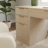 Martha Stewart Kayden Home Office Modular File Cabinet with 3 Drawers in Black with Oil Rubbed Bronze Hardware(Light Natural)