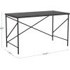 Martha Stewart Maddox Home Office Parsons Desk in Black Wood Grain with Oil Rubbed Bronze Metal X-Frame