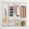 Martha Stewart Miles Plastic Stackable Office Desk Drawer Organizers, Set of 6, Clear(Clear)