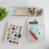 Martha Stewart Miles Plastic Stackable Office Desk Drawer Organizers, Set of 6, Clear(Clear/Gold Trim)