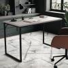 Martha Stewart Noah Home Office Parsons Desk in Gray Wood Grain with Oil Rubbed Bronze Metal Frame(Gray Top/Oil Rubbed Bronze Frame)