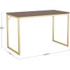 Martha Stewart Noah Home Office Parsons Desk in Gray Wood Grain with Oil Rubbed Bronze Metal Frame(Walnut Top/Polished Brass Frame)
