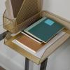 Martha Stewart Ryder 2 Pack Gold Mesh Metal Paper Letter Inbox Tray Desktop Organizer
