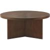 Martha Stewart Sadie Round Coffee Table – Starburst Veneer Top, Reclaimed Greige Wood Finish, Modern Accent for Living Room, Lounge, or Sitting Area, 36″ Dia x 16.5″ H(Walnut Brown)