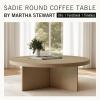 Martha Stewart Sadie Round Coffee Table – Starburst Veneer Top, Reclaimed Greige Wood Finish, Modern Accent for Living Room, Lounge, or Sitting Area, 36″ Dia x 16.5″ H(Reclaimed Greige)
