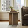 Martha Stewart Sadie Round Coffee Table – Starburst Veneer Top, Reclaimed Greige Wood Finish, Modern Accent for Living Room, Lounge, or Sitting Area, 36″ Dia x 16.5″ H(Walnut Brown)
