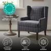 Martha Stewart Upholsterd Accent Chair Living Room Furniture – Modern Design, Leisurely Resting, Comfortable Foam Seat Cushion Bedroom Lounge, Sophisticated, 28.75″ W x 31″ D x 37.5″ H, Charcoal(Charcoal)