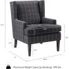Martha Stewart Upholsterd Accent Chair Living Room Furniture – Modern Design, Leisurely Resting, Comfortable Foam Seat Cushion Bedroom Lounge, Sophisticated, 28.75″ W x 31″ D x 37.5″ H, Charcoal(Charcoal)
