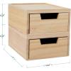 Martha Stewart Weston Stackable Wooden Storage Boxes with Pullout Drawers, Paulownia Wood Storage Organizers, 3 Pack, Light Natural(Light Natural)