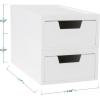 Martha Stewart Weston Stackable Wooden Storage Boxes with Pullout Drawers, Paulownia Wood Storage Organizers, 3 Pack, Light Natural(White)