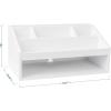 Martha Stewart Weston Wooden Desktop Organizer with Open Lower Storage Compartment, Engineered Wood Multipurpose Storage Caddy, White(White)