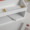 Martha Stewart Weston Wooden Desktop Organizer with Open Lower Storage Compartment, Engineered Wood Multipurpose Storage Caddy, White(White)