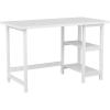 Martha Stewart Beckett Modern Trestle Desk with Open Side Shelving in White Wood Grain Finish(White Wood Grain)
